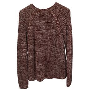 Tobi maroon and cream shaker knit sweater size small/medium
